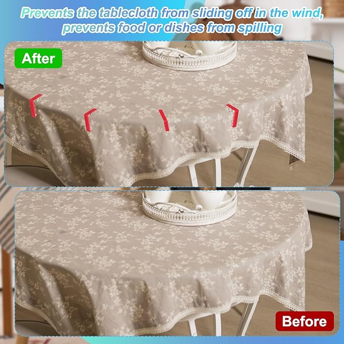 uxcell 4 Pack Tablecloth Clips, Stainless Steel Table Cloth Cover Clamps - Image 5