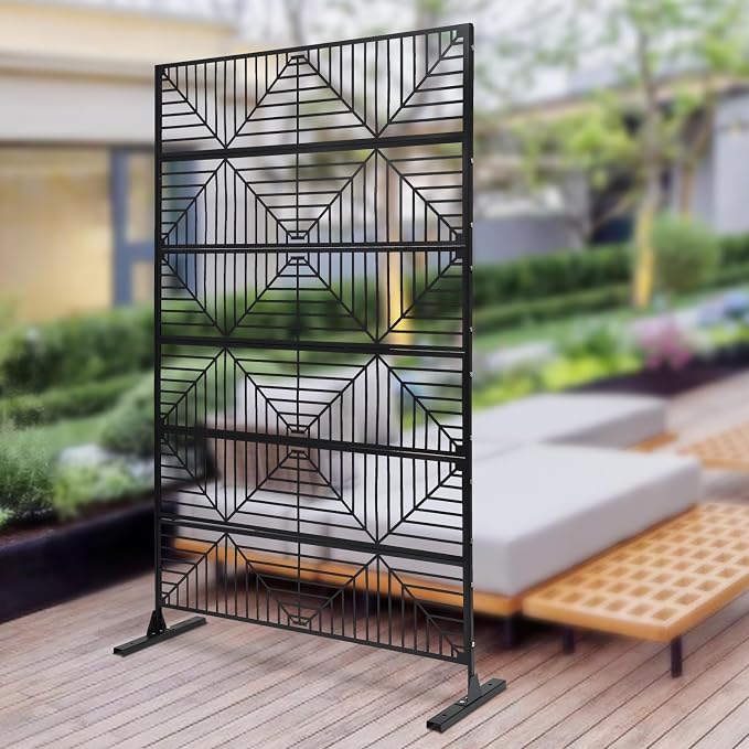Metal Outdoor Divider 71x40'' Privacy Screens 6 Panels Privacy Fence - Image 2
