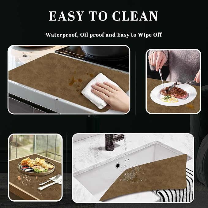 BLESWIN Faux Leather Placemats, 12×17 Inch -Double Side Texture Color Table Mats - Image 6