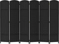 Room Divider 6 Panel Screen 5.6 Ft Tall Partition Room Dividers Black Privacy by FDW