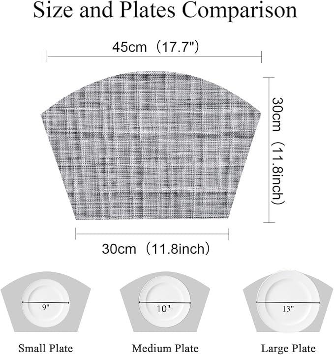 SHACOS Wedge Placemats Set of 4 Small Round Table Placemats Woven Vinyl Place - Image 3