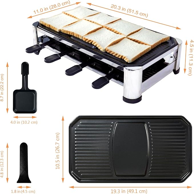 TAMARIT 8-Person Raclette Grill, Electric Party Grill - Image 2