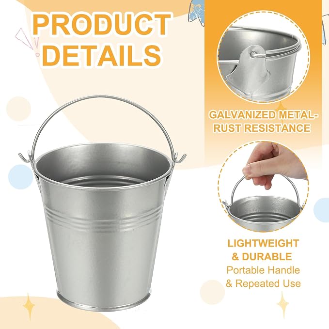 Small Metal Buckets, Mini Buckets - Image 3