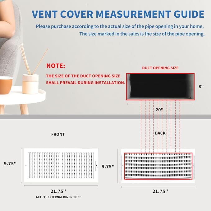 20x8 Vent Register, Vent Covers - Image 6