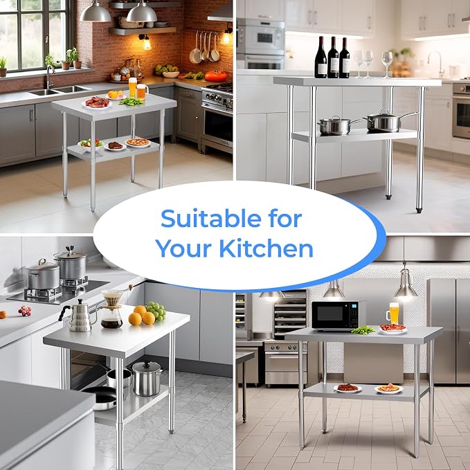 NUUK Heavy Duty Commercial Worktable 24" x 36" Restaurant Kitchen Food Prep - Image 6