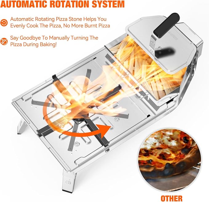 Mimiuo Outdoor Pizza Oven 12“ Wood Charcoal Fired Pizza Oven - Image 3