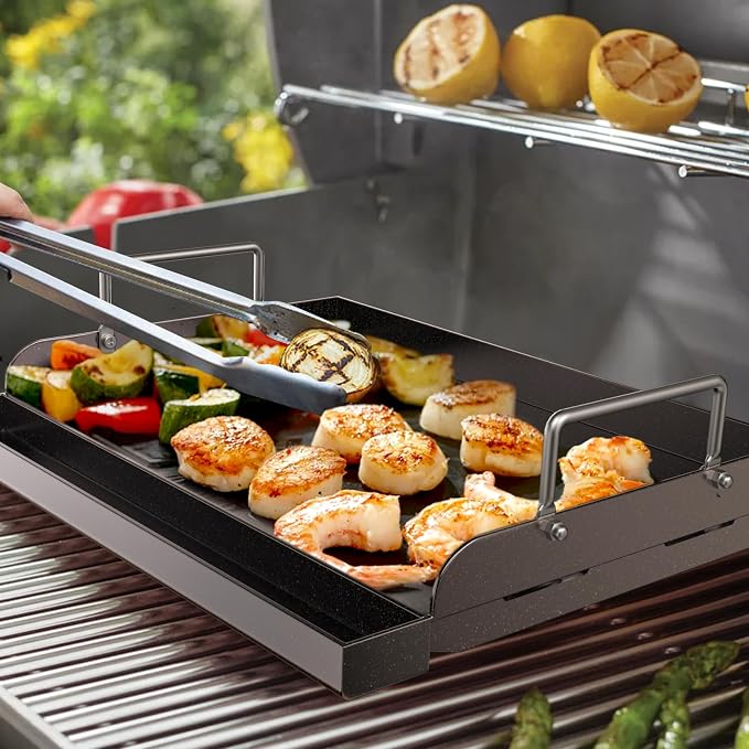 Cast Iron Griddle for Gas Grill, Nanoceramic Nonstick Flat Top Griddle Insert - Image 3