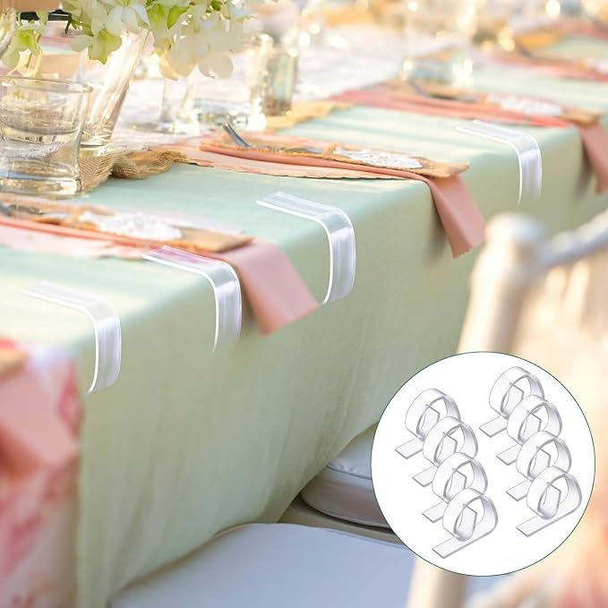 Eccliy 300pcs Transparent Clear Tablecloth Clips Plastic Table Cloth Clips - Image 3