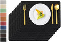 Vinyl Placemats Set of 8 Faux Leather 100% Waterproof Wipeable Washable Place by Uolr