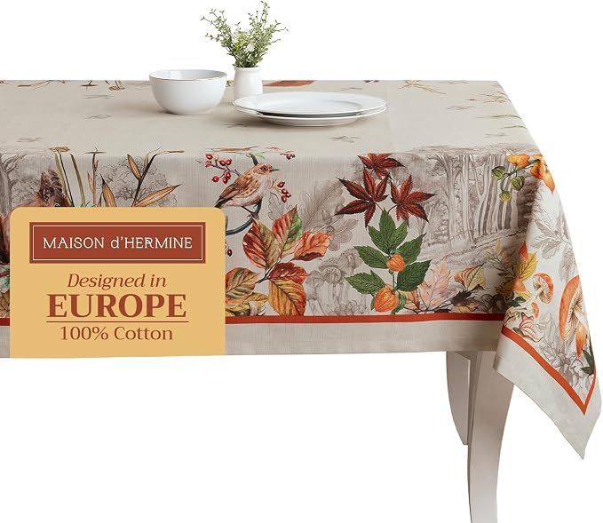 Maison d' Hermine Table Cloth Rectangle Table 100% Cotton 70 x 120 Inches Fall by MaisondHermine