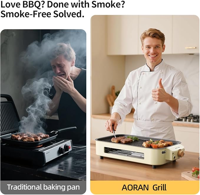 AORAN Indoor Grills Electric Smokeless – Versatile Smokeless Indoor Grill - Image 3