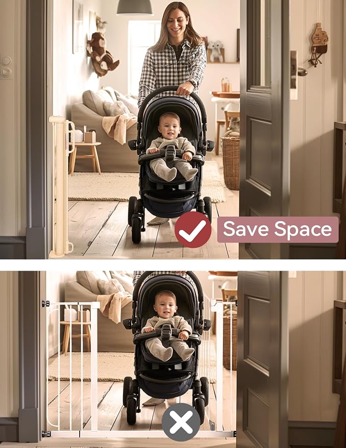 Momcozy Retractable Baby Gate, Extends up to 55" Wide, Child Safety Baby Gates - Image 4