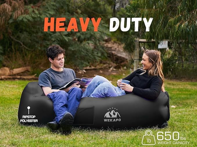 WEKAPO Inflatable Sun Lounger, Air Sofa, Waterproof and Leak-Proof, Picnics and - Image 4