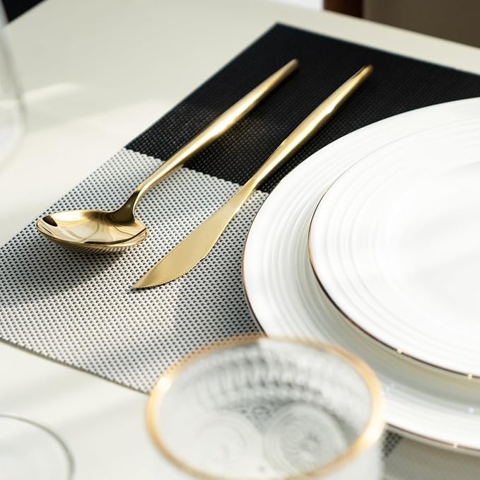 Placemats Set of 6 Vinyl/Plastic Woven Place Mats - Image 7