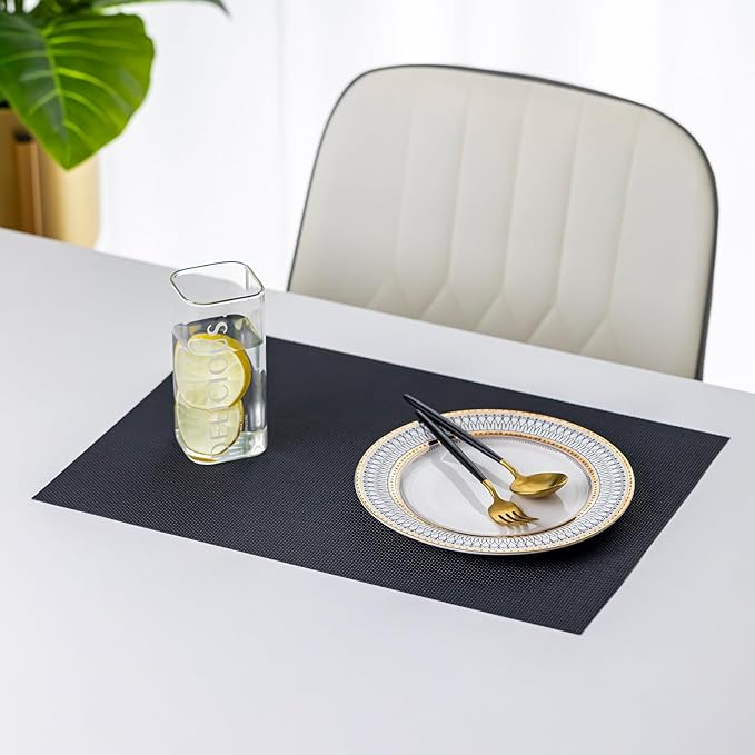 LEXMORE Placemats Set of 4 Vinyl/Plastic Woven Place Mats - Image 7