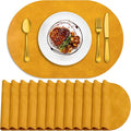 ADRIMER Placemats, Heat Resistant Oval Placemats Set of 12 Washable 12 x 17 Inch by Adrimersdreamistobeanindispensablecompanioninyourlife