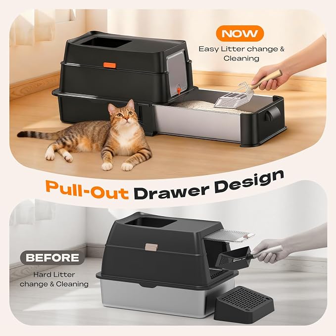 HTii-ë® XXL Stainless Steel Cat Litter Box - Image 2