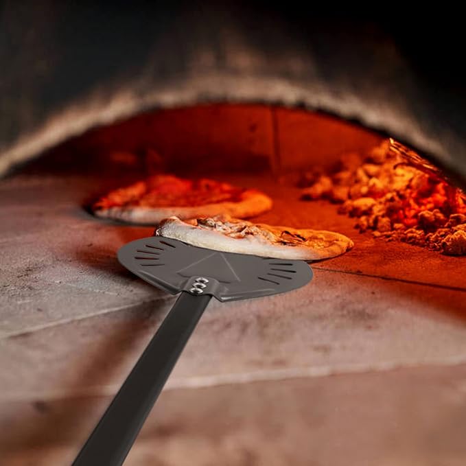 Pizza Turning Peel 9 Inch Perforated Pizza Peel and Pizza Brush Ash Rake 4 - Image 5