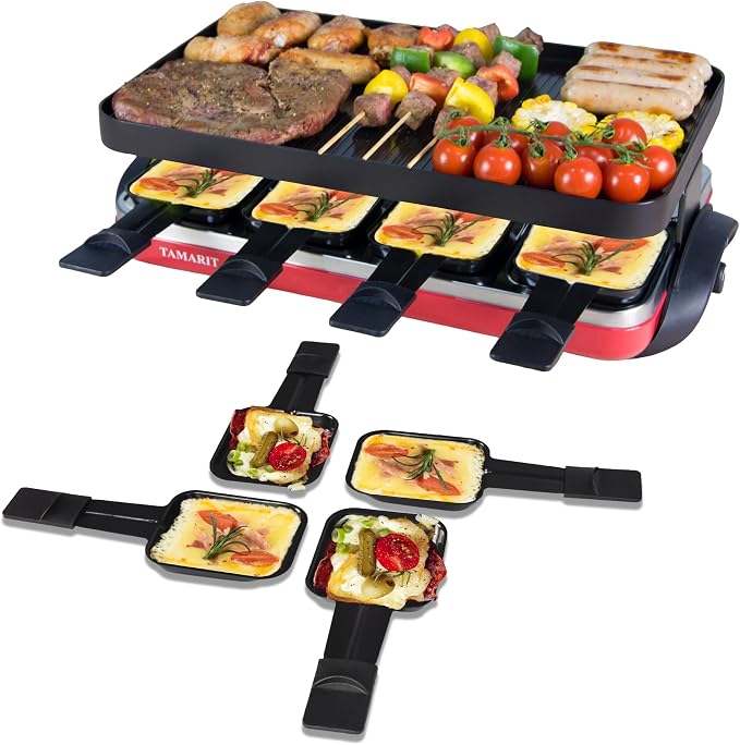 TAMARIT Classic 8 Person Raclette Grill 1500W Electric Tabletop Griddle - Image 3