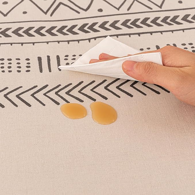 Waterproof Tassels Tablecloth, Bohemian Orange Colorful Table Cloth, Rectangle - Image 5