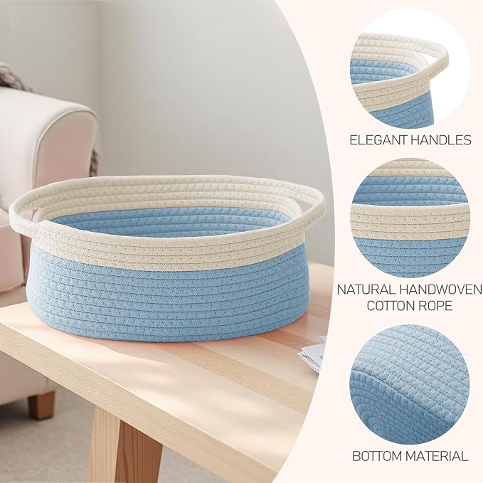 Woven Basket, Small Rope Storage Bin - Image 3