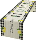 Lemon Fruit Home Table Runner, Vintage Farmhouse Rustic Black White Buffalo by Unknown