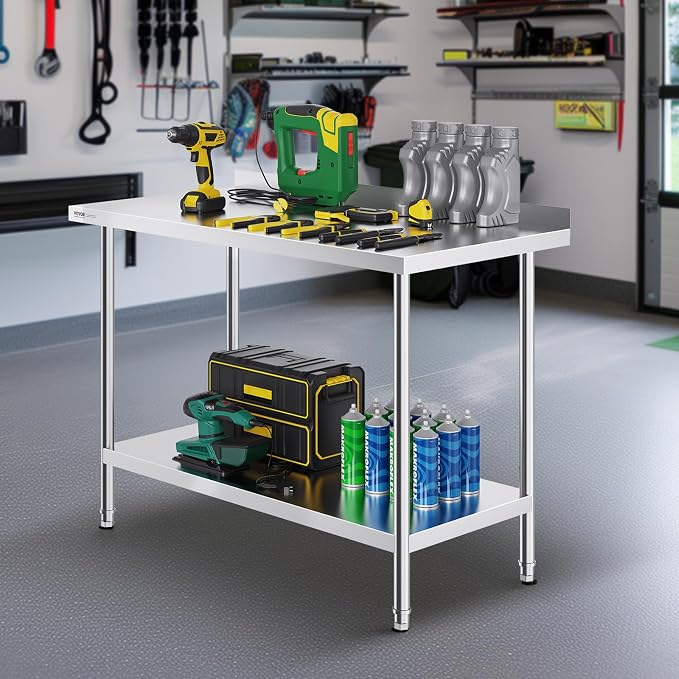 VEVOR 24 x 48 x 36 Inch Stainless Steel Work Table, Commercial Food Prep - Image 2