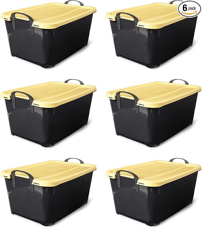 Life Story 6 Pack Heavy Duty Stackable Storage Bin, 55 Quart Home Organizer by LifeStory