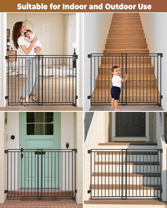 34-53" No Bottom Bar Baby Gates Dog Gate - Image 9