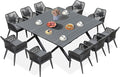 PURPLE LEAF 12 Pieces Outdoor Patio Dining Sets All-Weather PE Rattan Furniture by PURPLELEAF