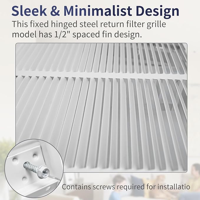 20"W x 12"H Steel Return Air Filter Grille - Image 3