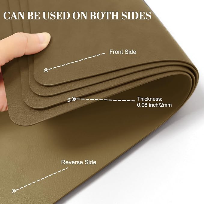 BLESWIN Faux Leather Placemats, 12×17 Inch -Double Side Texture Color Table Mats - Image 7