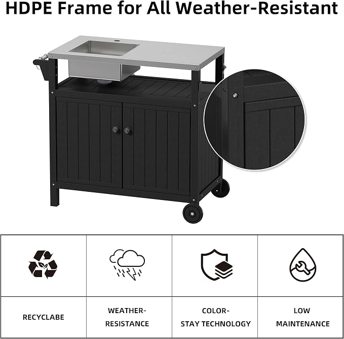 TORVA Multi-Functional Outdoor Grill Cart - Image 5