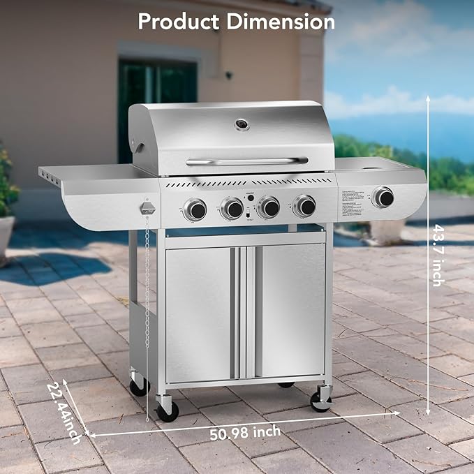 G41 Pro BBQ Grill, Heavy-Duty Stainless Steel Gas Grill, 4 Burner Gas Grill - Image 5