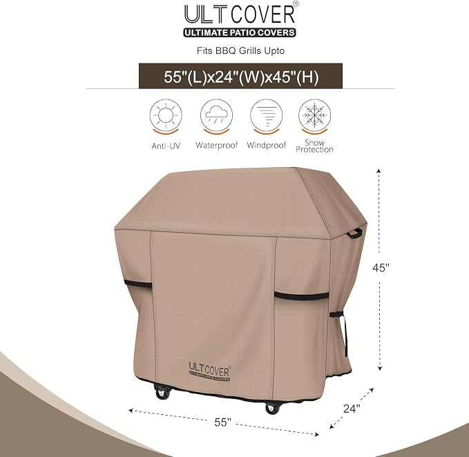 ULTCOVER Waterproof Grill Cover 55 inch, Heavy Duty BBQ Cover - Image 2