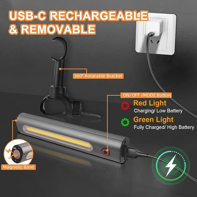 Barbecue Grill Light for Outdoor, Rechargeable 360° Rotatable Waterproof LED - Image 3