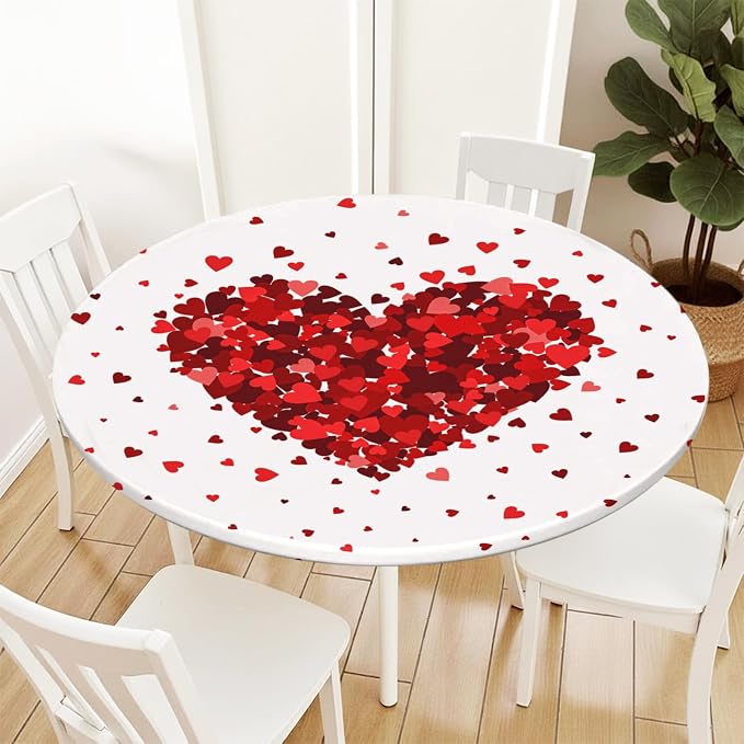 Valentines Day Round Fitted Tablecloth - Image 2