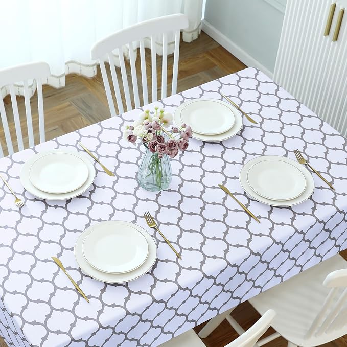 Romanstile Rectangle Plastic Tablecloth, 100% Waterproof Oil-Proof Checkered - Image 5