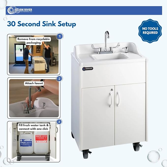 Ozark River Portable Sinks Premier Brite White, Mobile Self Contained Sink - Image 6