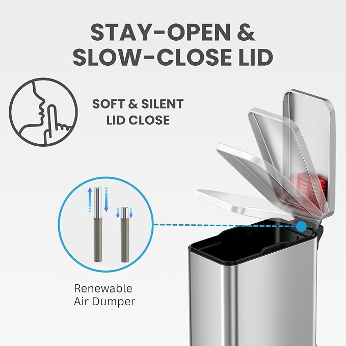 iTouchless 3 Gallon / 11.4 Liter Bathroom Trash Can - Image 6