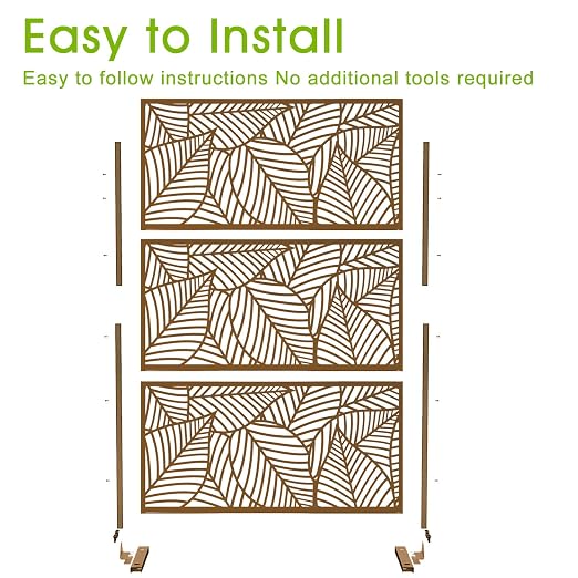 Casaphoria 72" H x 47" W Metal Outdoor Privacy Screen, Freestanding Decorative - Image 5