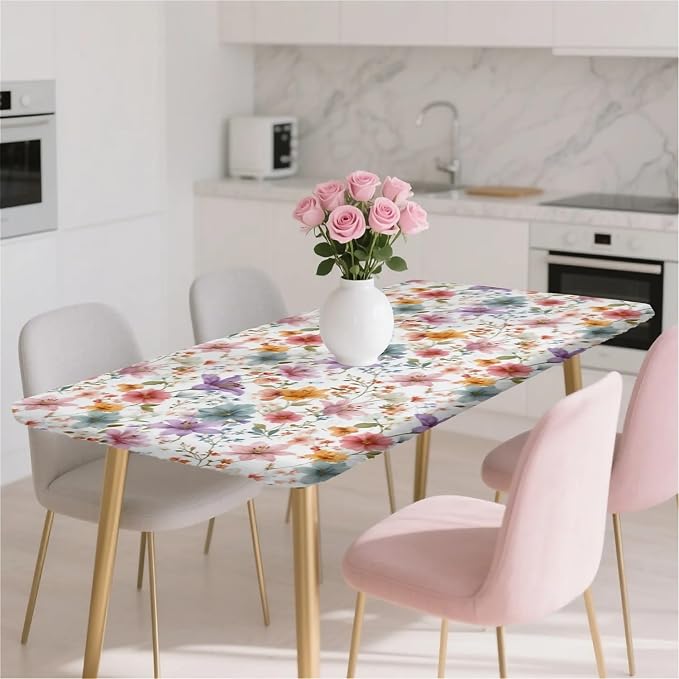 Rectangle Table Cloth Cover Waterproof Elastic Fitted Polyester Fitted - Image 7