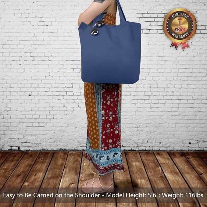 TOPDesign 1-Pack Super Strong Large 12oz Cotton Canvas Tote Bag, Reusable - Image 2