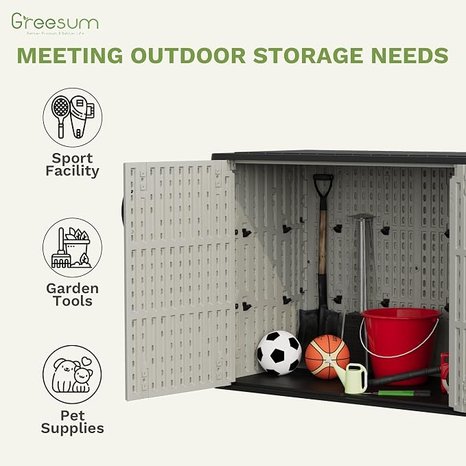Greesum Outdoor Storage Cabinet, 25 Cu.Ft Deck Box Without Shelves, Waterproof - Image 7