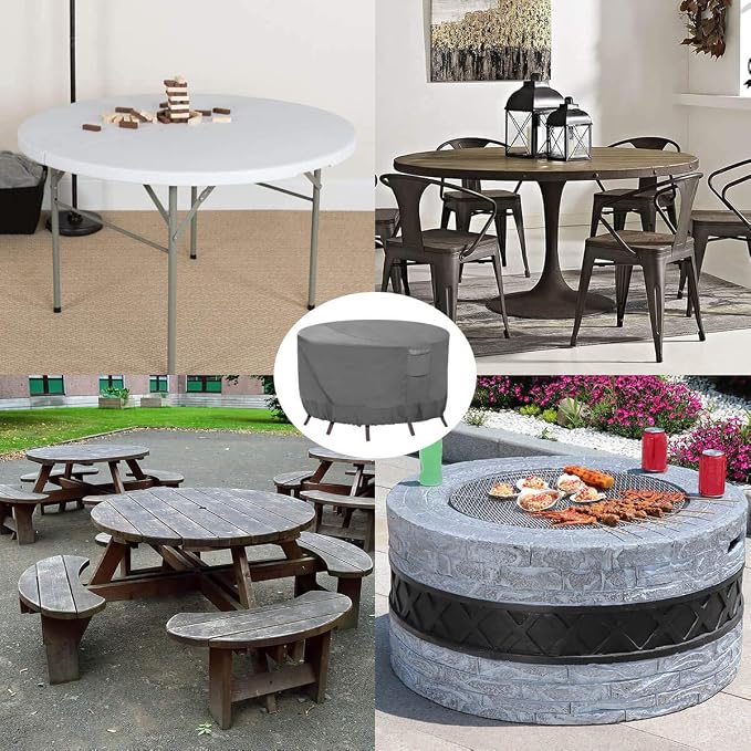 Vailge Round Patio Furniture Covers, 100% Waterproof Outdoor Table Chair Set - Image 7