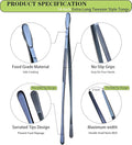 Tongs 14-Inch Stainless Steel Cooking Tweezers, Navy Blue, 2-Pack
