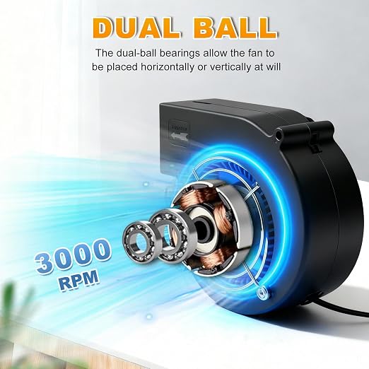 KUNRISE BBQ 97mm × 33mm Blower Fan, High Airflow 110V 120V Variable Speed - Image 4