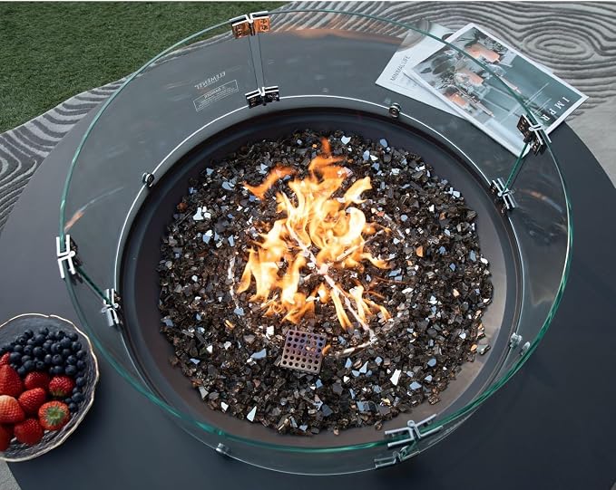 All Fire Table Pit Wind Screens and Stainless Steel Buner Lid from ELEMENTI | - Image 6