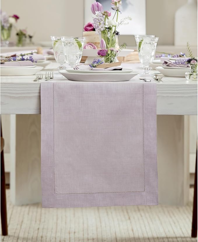 Solino Home Linen Lilac Table Runner 72 Inches Long by SolinoHome