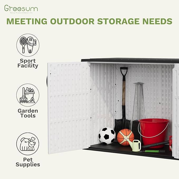 Greesum Outdoor Storage Cabinet, 25 Cu.Ft Deck Box Without Shelves, Waterproof - Image 7